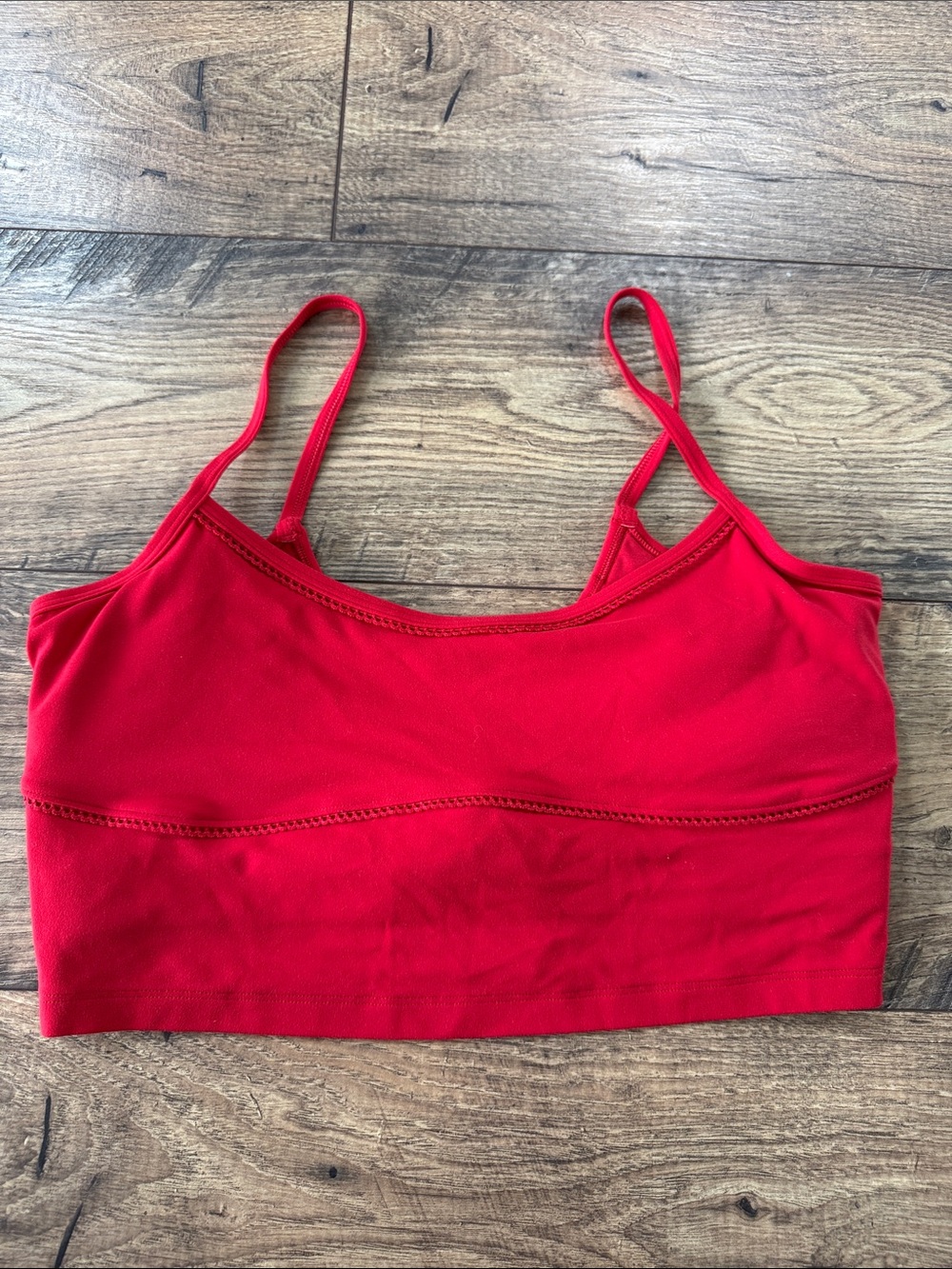 Women's Red Lightweight Bralette with Slim Straps